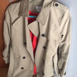 Tan trench coat